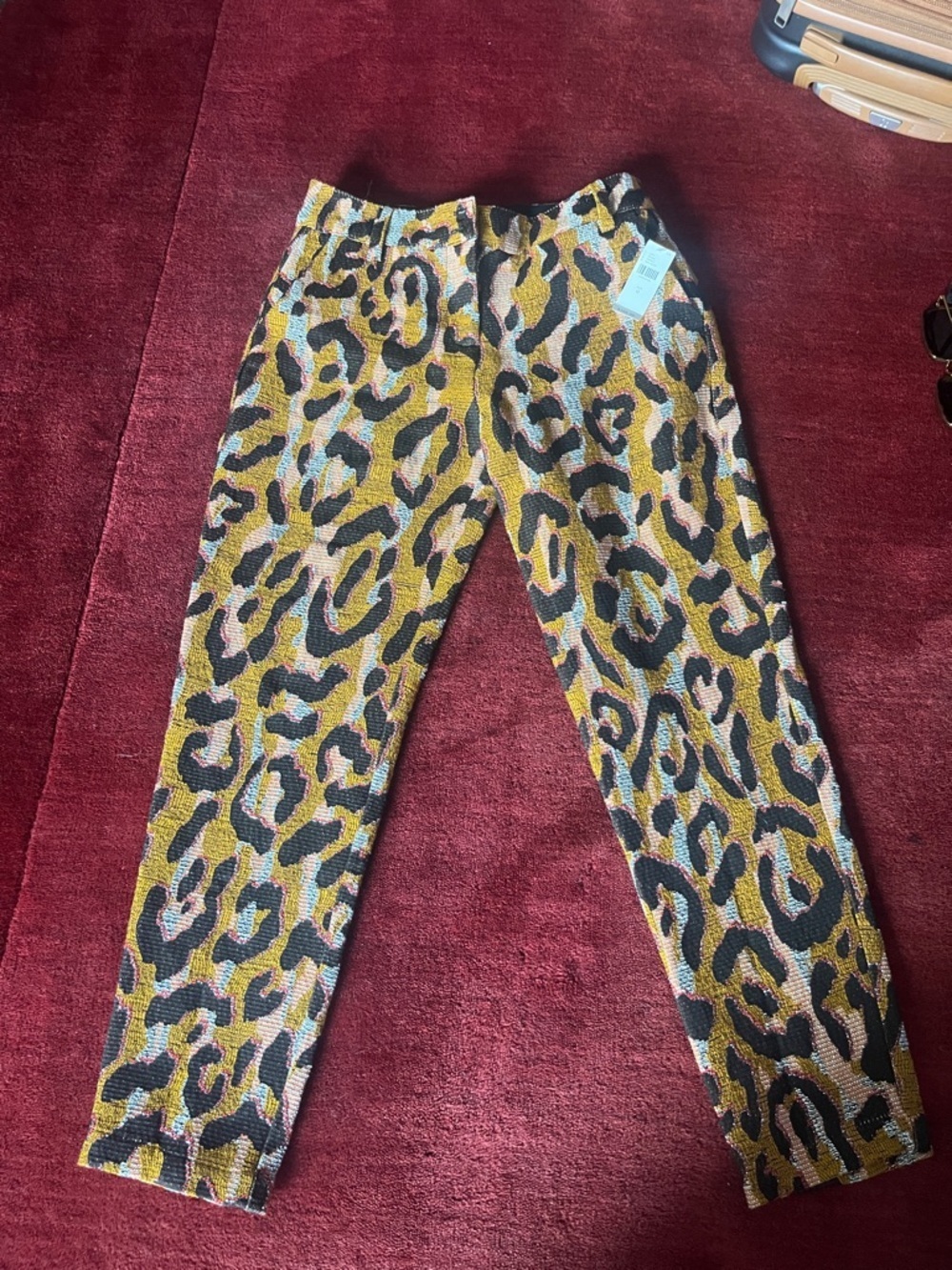 Anthropologie 34 N 118 W Leopard Print Pants Tweed with Pockets - Picture 2 of 9
